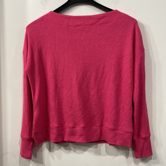 Anthropology Saturday Sunday Long Sleeve Top Oversized in Raspberry/ Pink XS - Picture 2 of 10